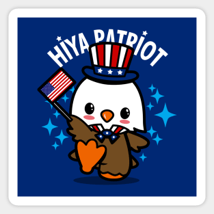 Proud American Independence Day Cute Kawaii Patriotic American Eagle Cartoon Sticker